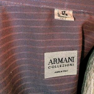ARMANI COLLECTION PURPLE/ PINKISH Striped Dress Shirt NWOT Size 17/42